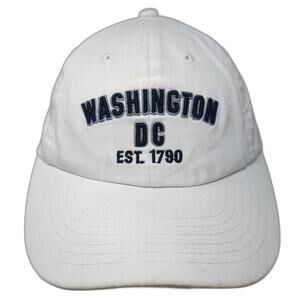Elidan Washington DC EST 1790 Baseball Cap White One Size Cotton Slideback Hat